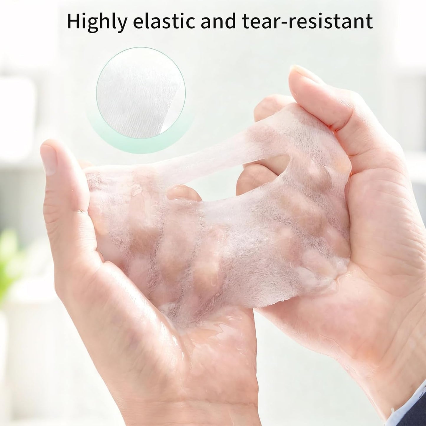 Stretchable Cotton Pads 200 Count - 100 with Nose & Mouth Opening + 100 Solid - for Face, Toner, Makeup & DIY Mask (3.9x4.7in, Pack of 1)